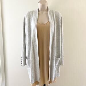 Grey Cardigan‎ Sweater Knit Long Sleeve Open Front